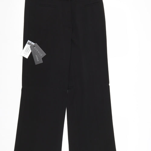 Avenue Womens Black Polyester Trousers Size 10 Regular Zip