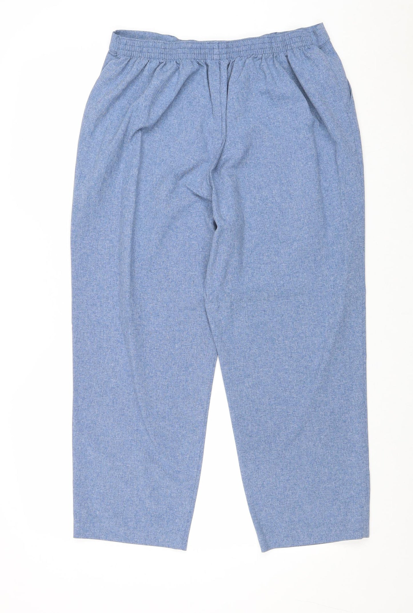 Classic Womens Blue Polyester Trousers Size 18 Regular