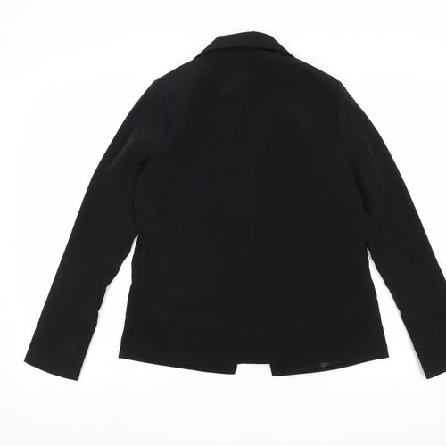 Love Label Womens Black Polyester Jacket Blazer Size 8