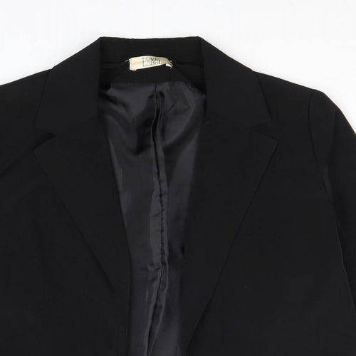 Love Label Womens Black Polyester Jacket Blazer Size 8