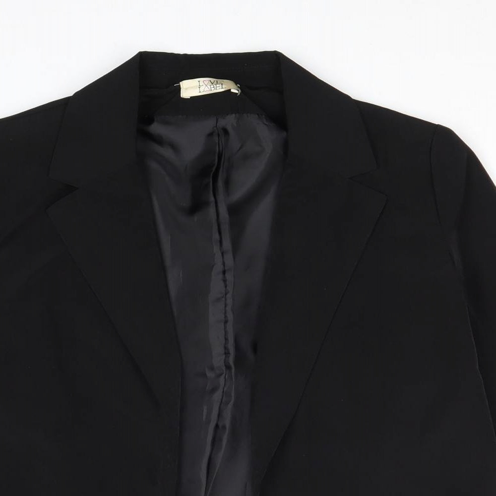 Love Label Womens Black Polyester Jacket Blazer Size 8