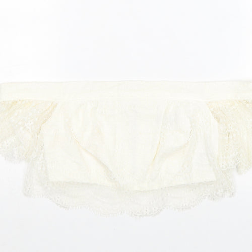 Topshop Womens Ivory Nylon Cropped Tank Size 6 Off the Shoulder