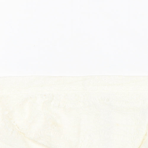 Topshop Womens Ivory Nylon Cropped Tank Size 6 Off the Shoulder