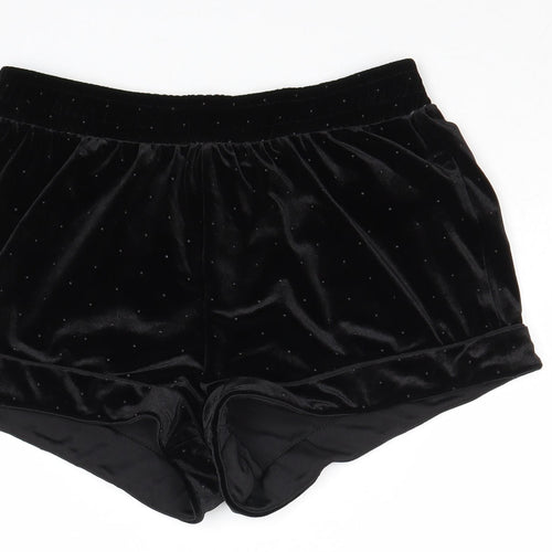 New Look Womens Black Polka Dot Polyester Basic Shorts Size 12 Regular Pull On