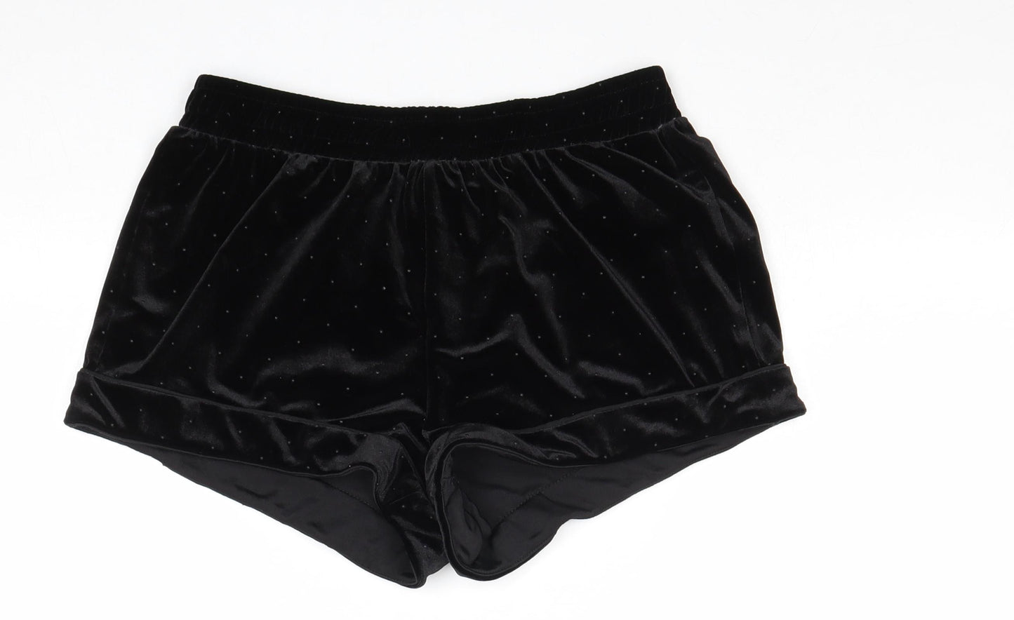 New Look Womens Black Polka Dot Polyester Basic Shorts Size 12 Regular Pull On