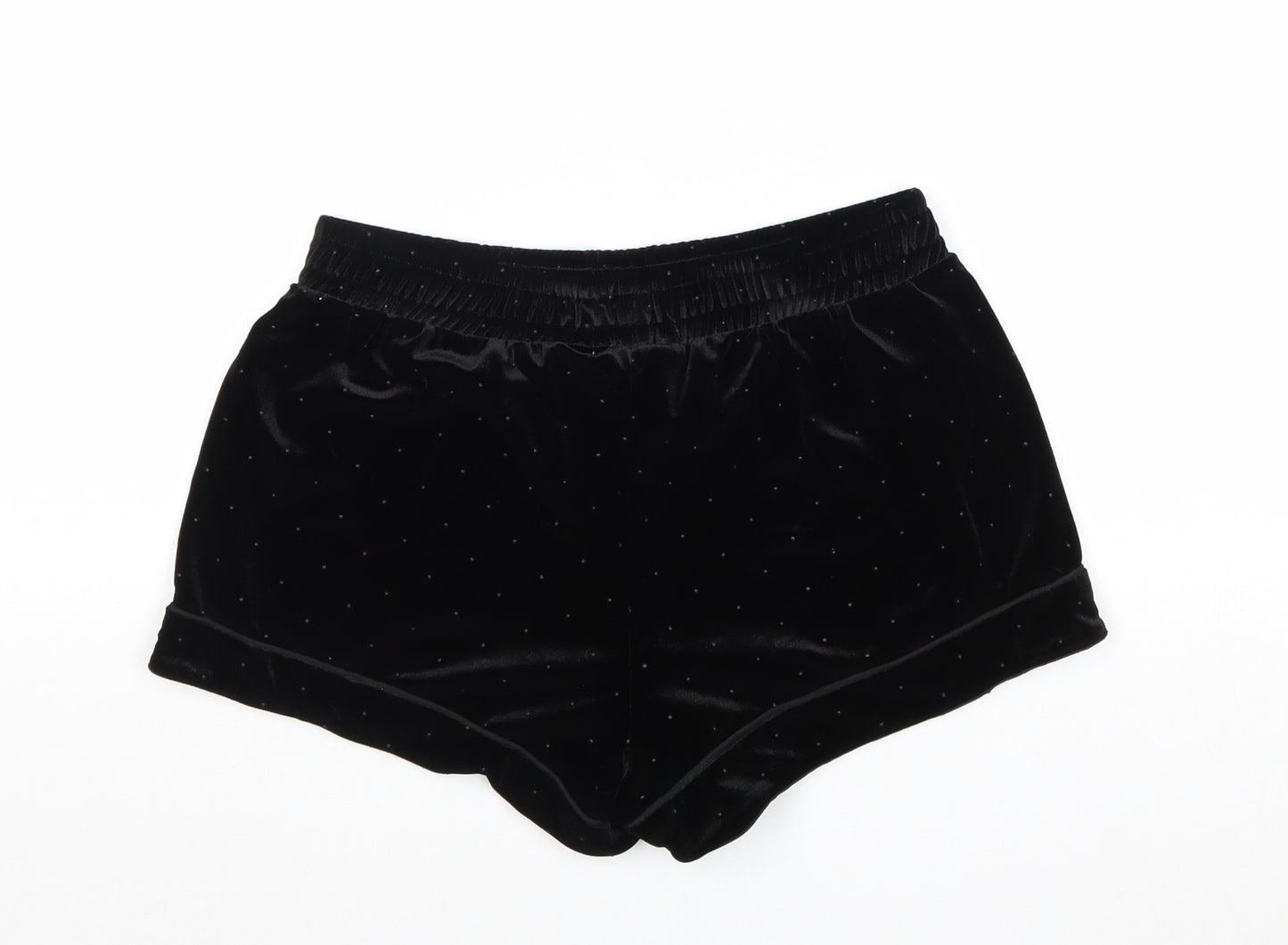 New Look Womens Black Polka Dot Polyester Basic Shorts Size 12 Regular Pull On