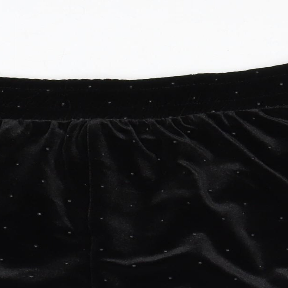 New Look Womens Black Polka Dot Polyester Basic Shorts Size 12 Regular Pull On