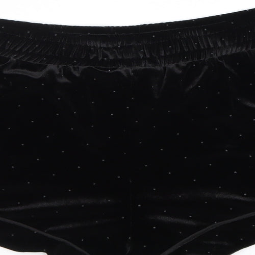 New Look Womens Black Polka Dot Polyester Basic Shorts Size 12 Regular Pull On