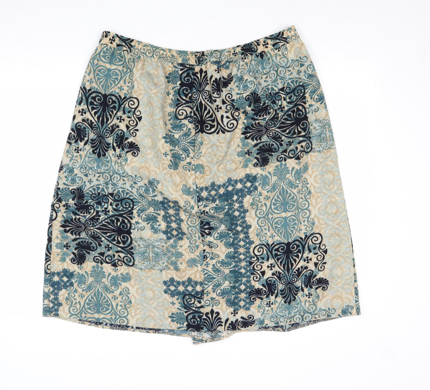 EWM Womens Blue Geometric Polyester Swing Skirt Size 36 in