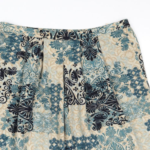EWM Womens Blue Geometric Polyester Swing Skirt Size 36 in
