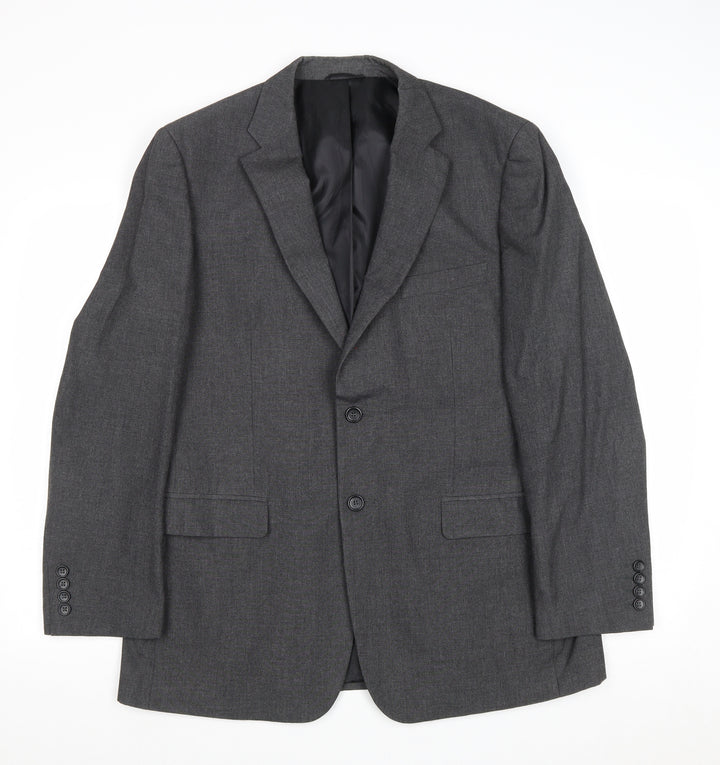 Burton Mens Grey Polyester Jacket Suit Jacket Size 42 Regular