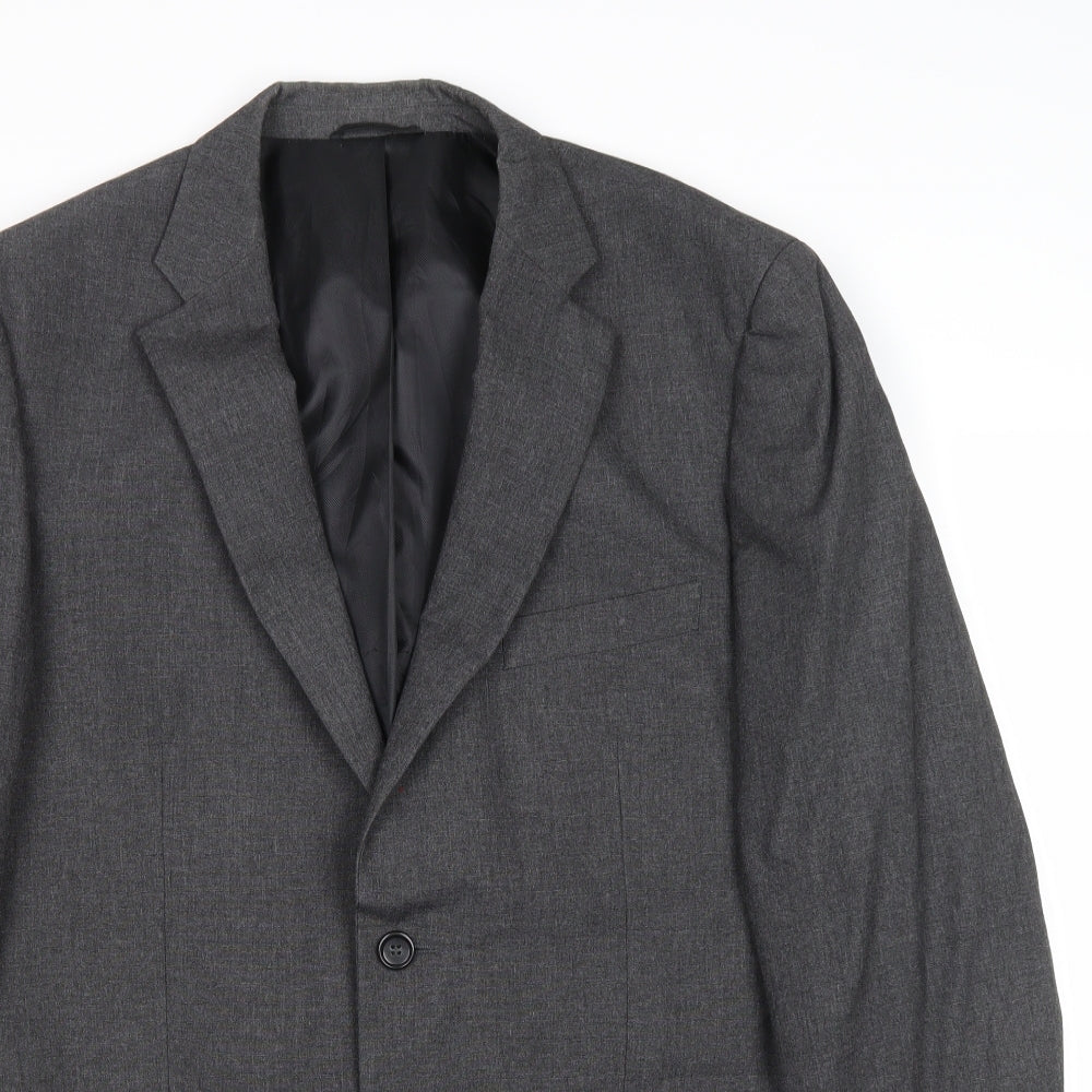 Burton Mens Grey Polyester Jacket Suit Jacket Size 42 Regular
