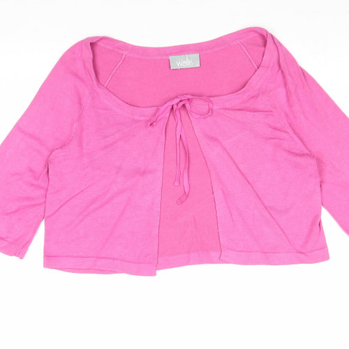 Wallis Womens Pink Scoop Neck Viscose Cardigan Jumper Size S