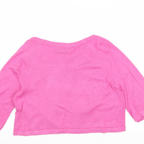 Wallis Womens Pink Scoop Neck Viscose Cardigan Jumper Size S