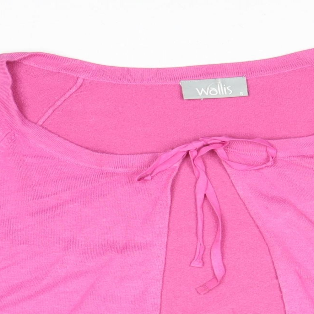 Wallis Womens Pink Scoop Neck Viscose Cardigan Jumper Size S
