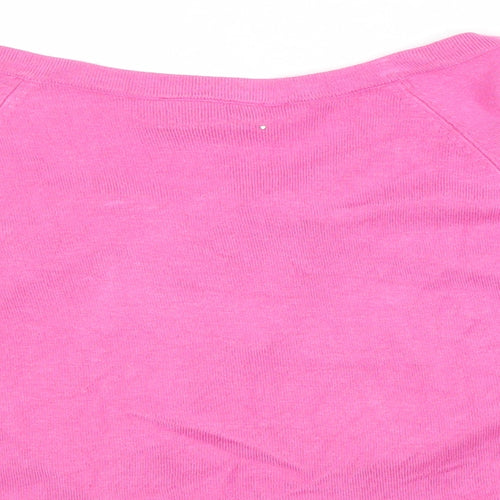 Wallis Womens Pink Scoop Neck Viscose Cardigan Jumper Size S