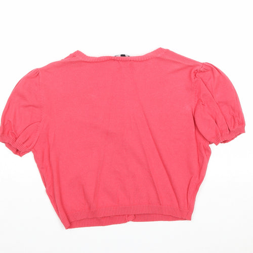 Papaya Womens Pink V-Neck Viscose Cardigan Jumper Size 12