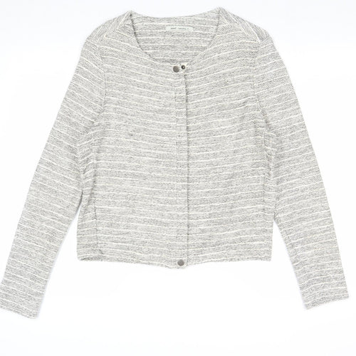 NEXT Womens Beige Striped Jacket Size 12 Zip