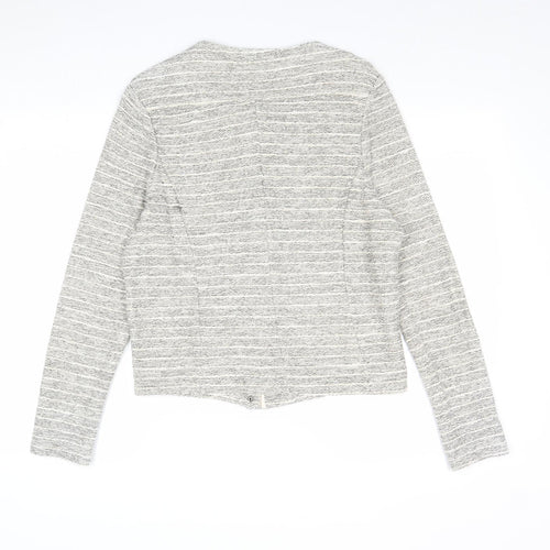 NEXT Womens Beige Striped Jacket Size 12 Zip