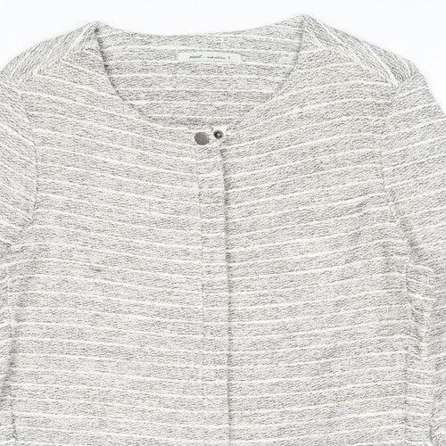 NEXT Womens Beige Striped Jacket Size 12 Zip