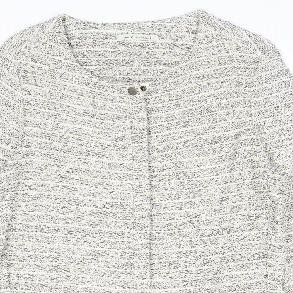 NEXT Womens Beige Striped Jacket Size 12 Zip