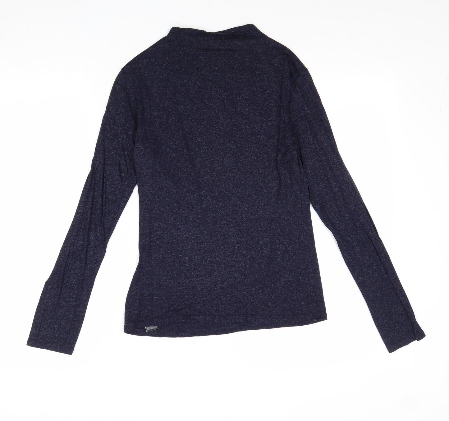 Marks and Spencer Womens Blue Viscose Basic T-Shirt Size 8 Round Neck