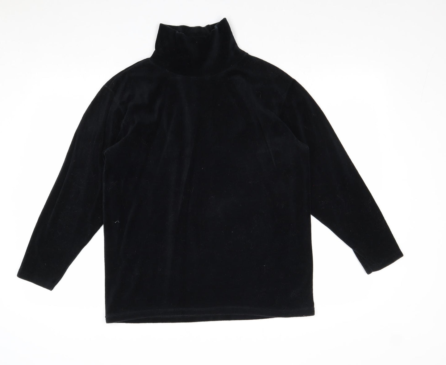 Canda Womens Black High Neck Cotton Pullover Jumper Size 14 - Size 14-16