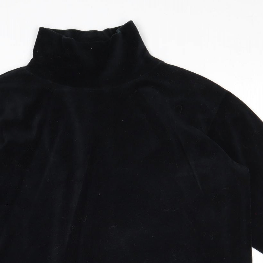 Canda Womens Black High Neck Cotton Pullover Jumper Size 14 - Size 14-16