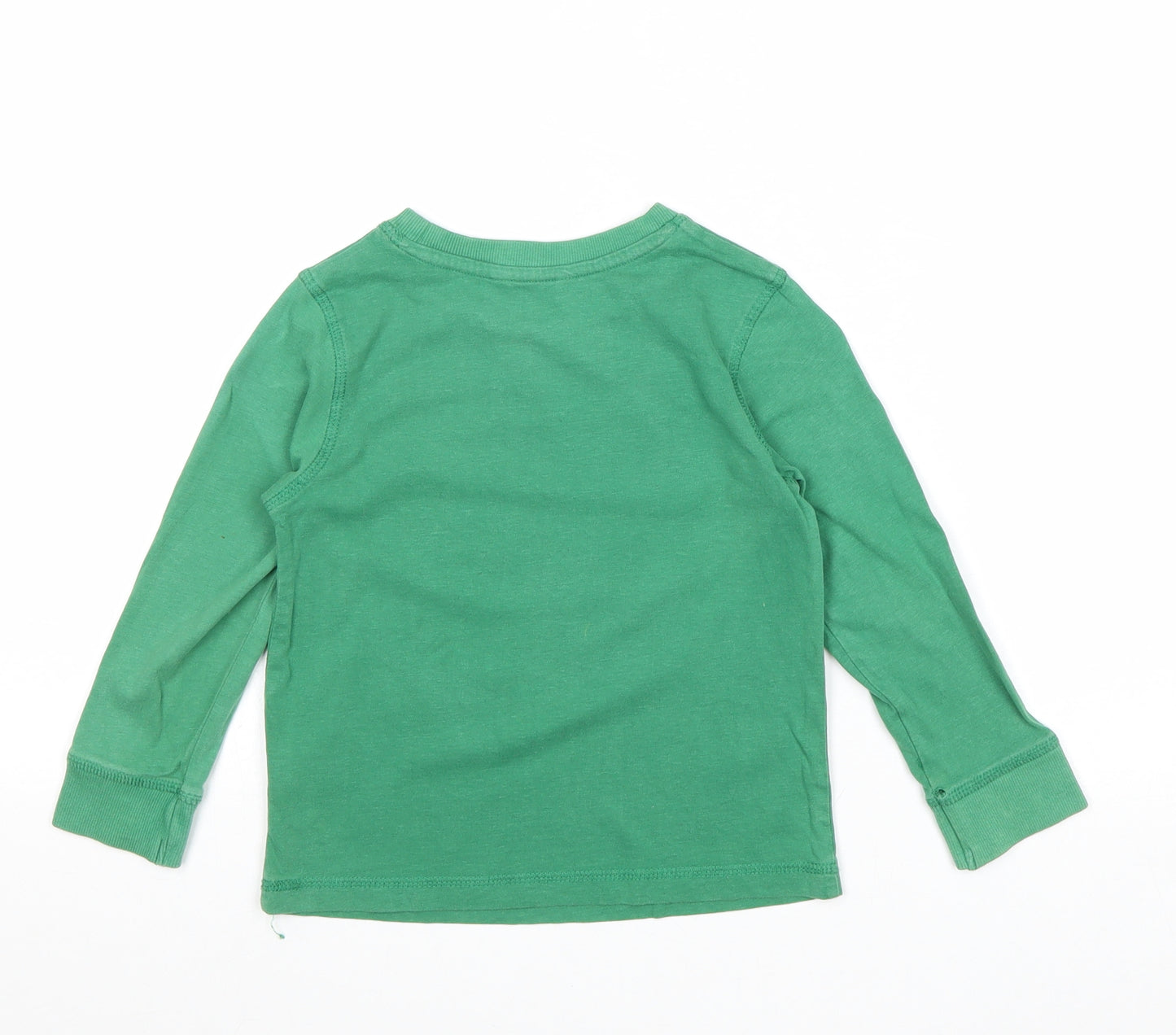 George Boys Green 100% Cotton Basic T-Shirt Size 3-4 Years Round Neck Pullover - Black Mountain