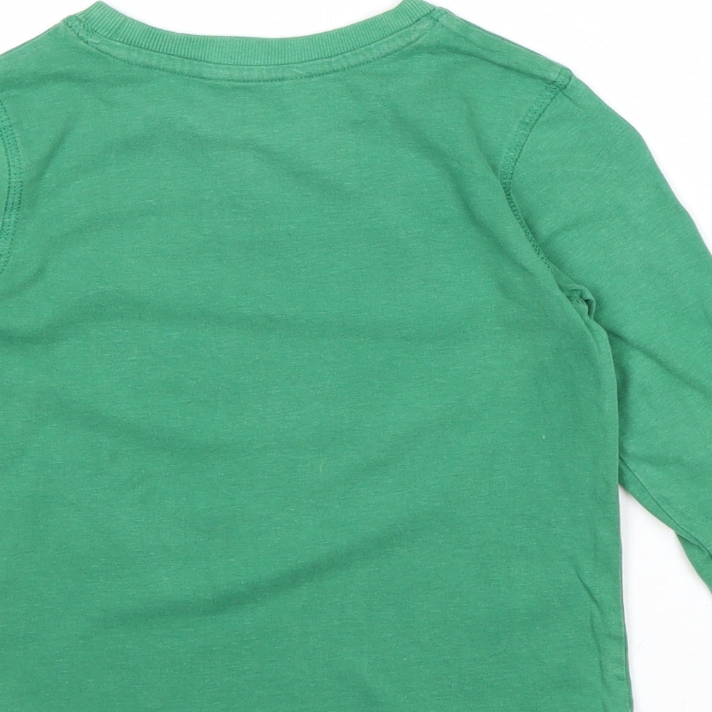 George Boys Green 100% Cotton Basic T-Shirt Size 3-4 Years Round Neck Pullover - Black Mountain