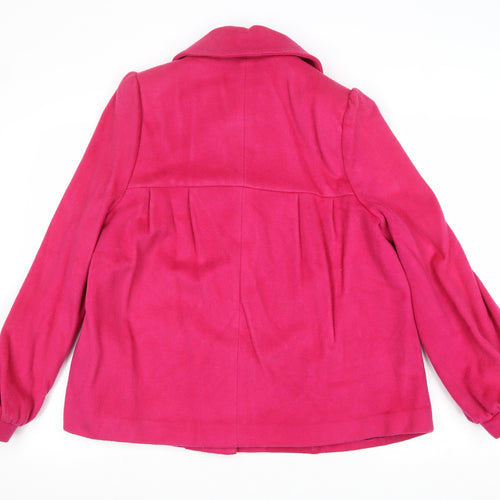 Miss Selfridge Womens Pink Jacket Size 12 Button