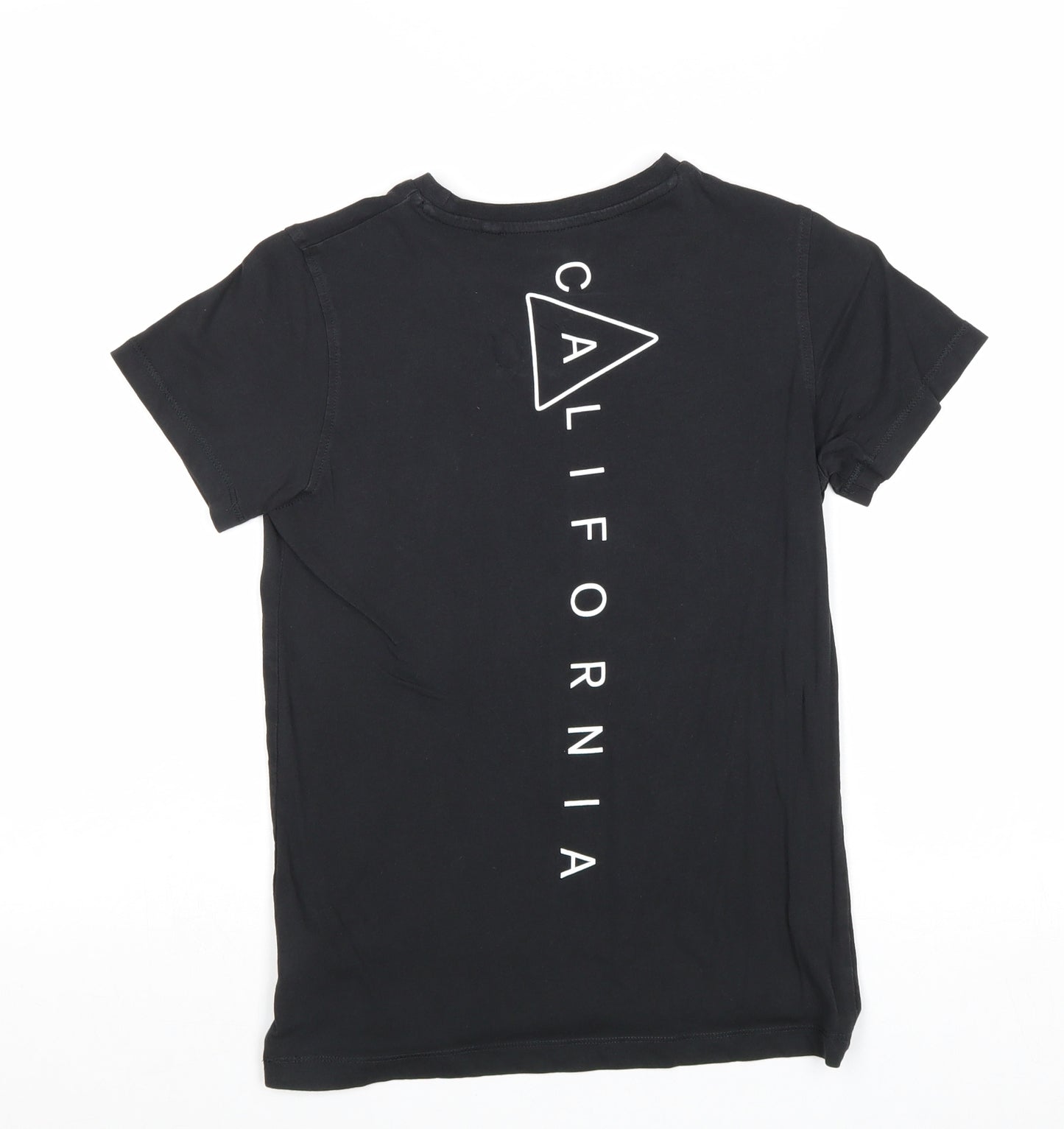 NEXT Boys Black 100% Cotton Basic T-Shirt Size 7 Years Round Neck Pullover - Los Angeles