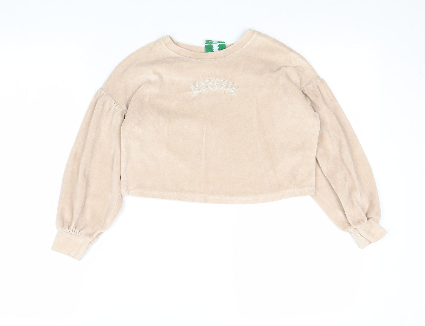 George Girls Beige Round Neck Cotton Pullover Jumper Size 7-8 Years Pullover - JOYFUL