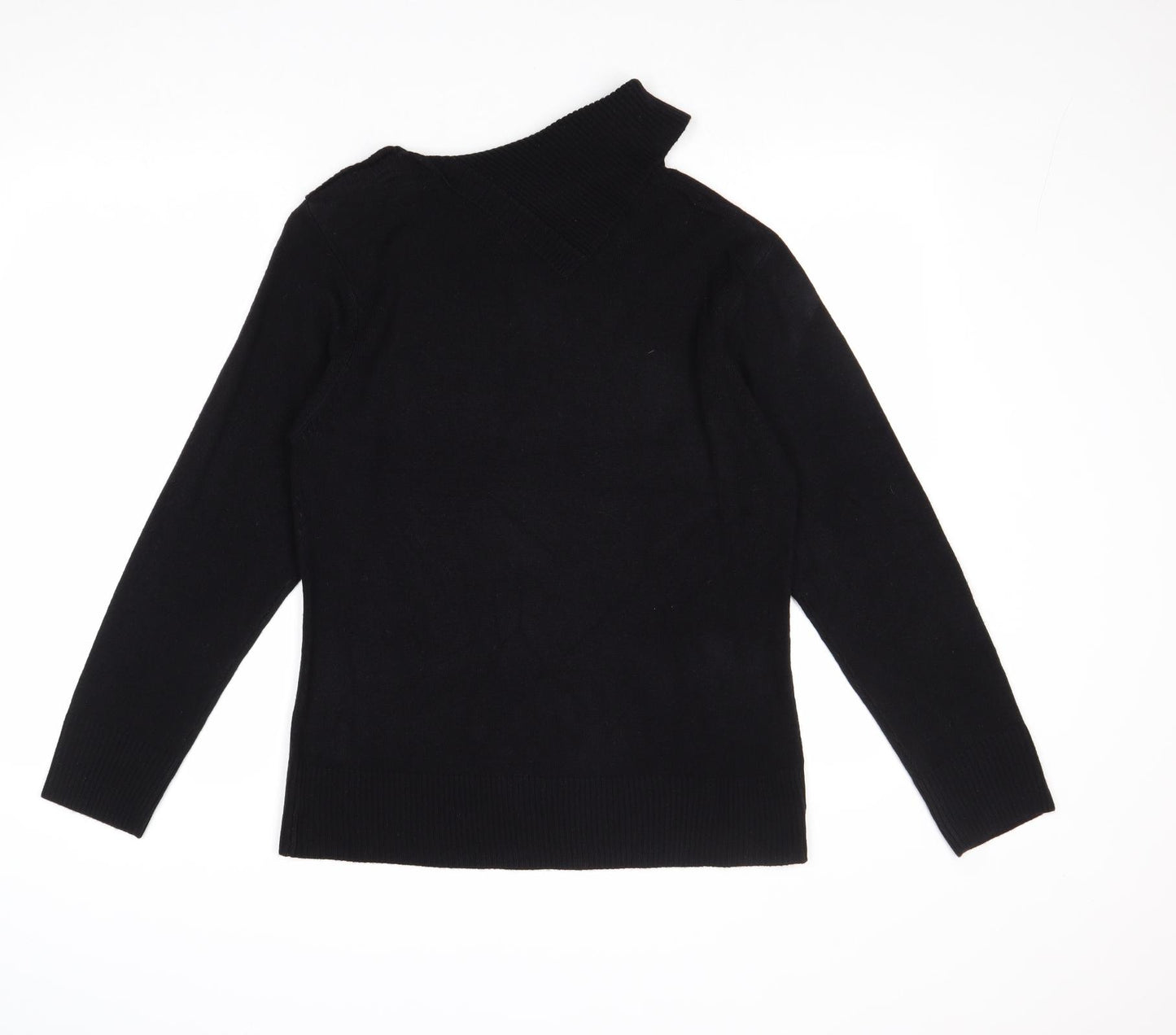 Alexara Womens Black Roll Neck Acrylic Pullover Jumper Size M