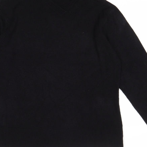 Alexara Womens Black Roll Neck Acrylic Pullover Jumper Size M