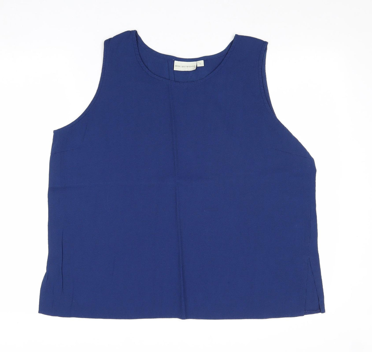 Holmewood Womens Blue Viscose Basic Tank Size L Boat Neck