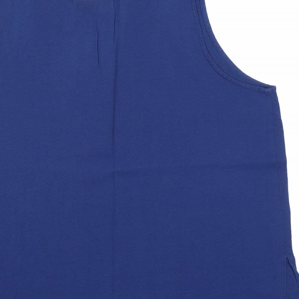 Holmewood Womens Blue Viscose Basic Tank Size L Boat Neck