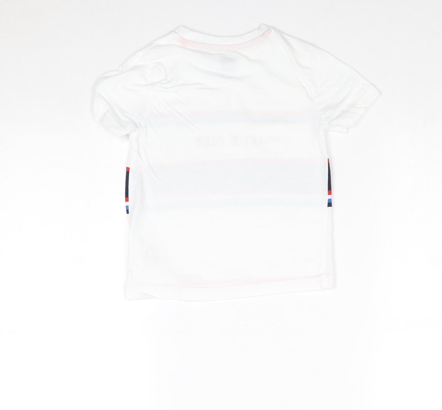 F&F Boys White 100% Cotton Basic T-Shirt Size 3-4 Years Round Neck Pullover - Let's Play