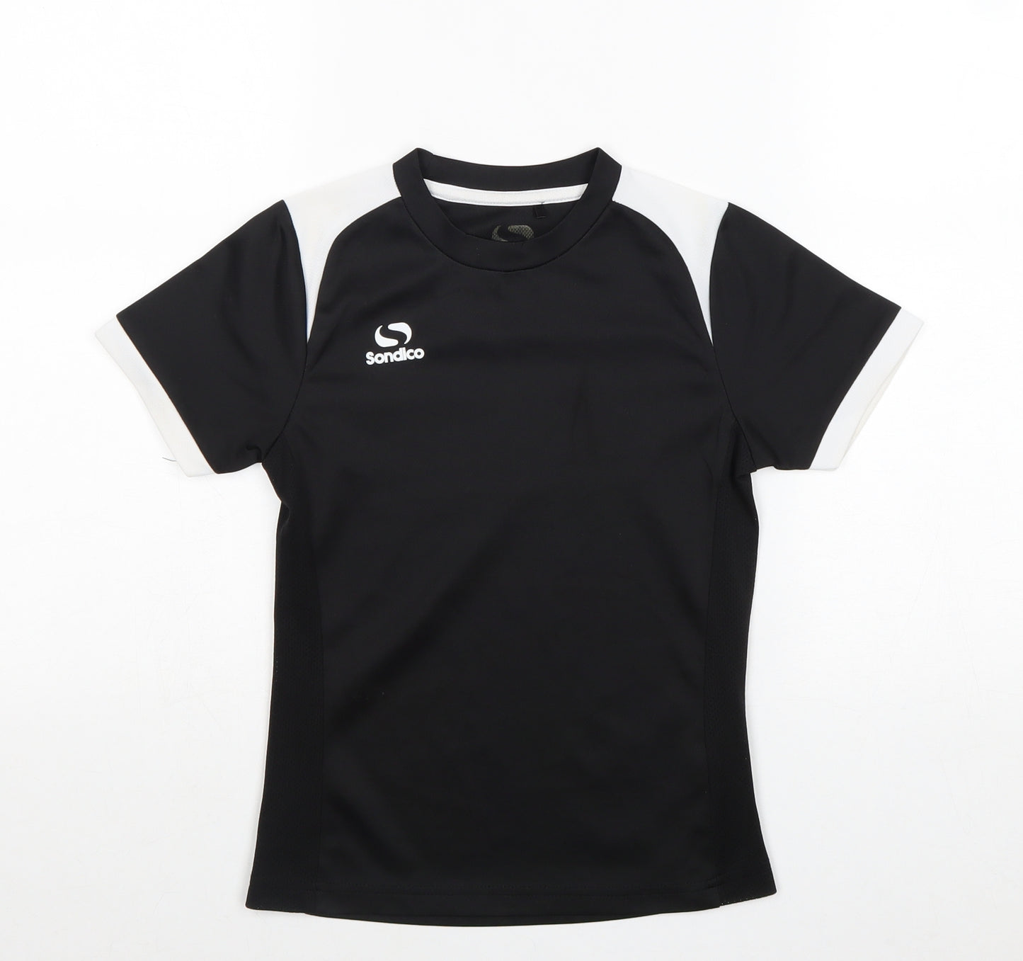 Sondico Boys Black Polyester Basic T-Shirt Size 5-6 Years Round Neck Pullover