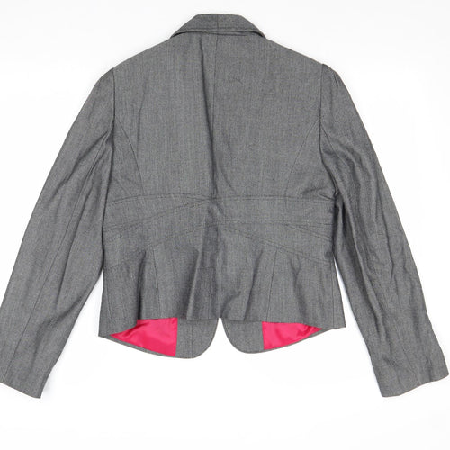 Marks and Spencer Womens Grey Polyester Jacket Blazer Size 14