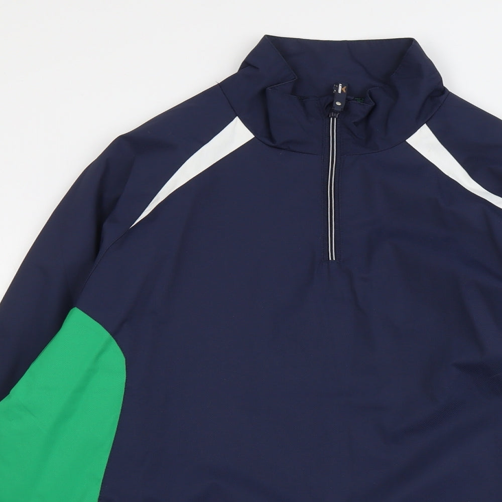 Liston Mens Blue Windbreaker Jacket Size L Zip