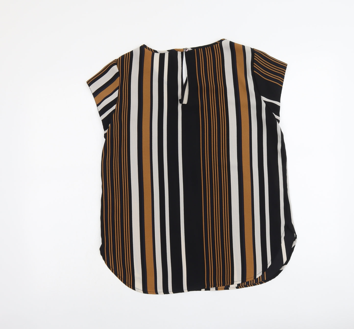 Only Womens Multicoloured Striped Polyester Basic Blouse Size 8 Round Neck