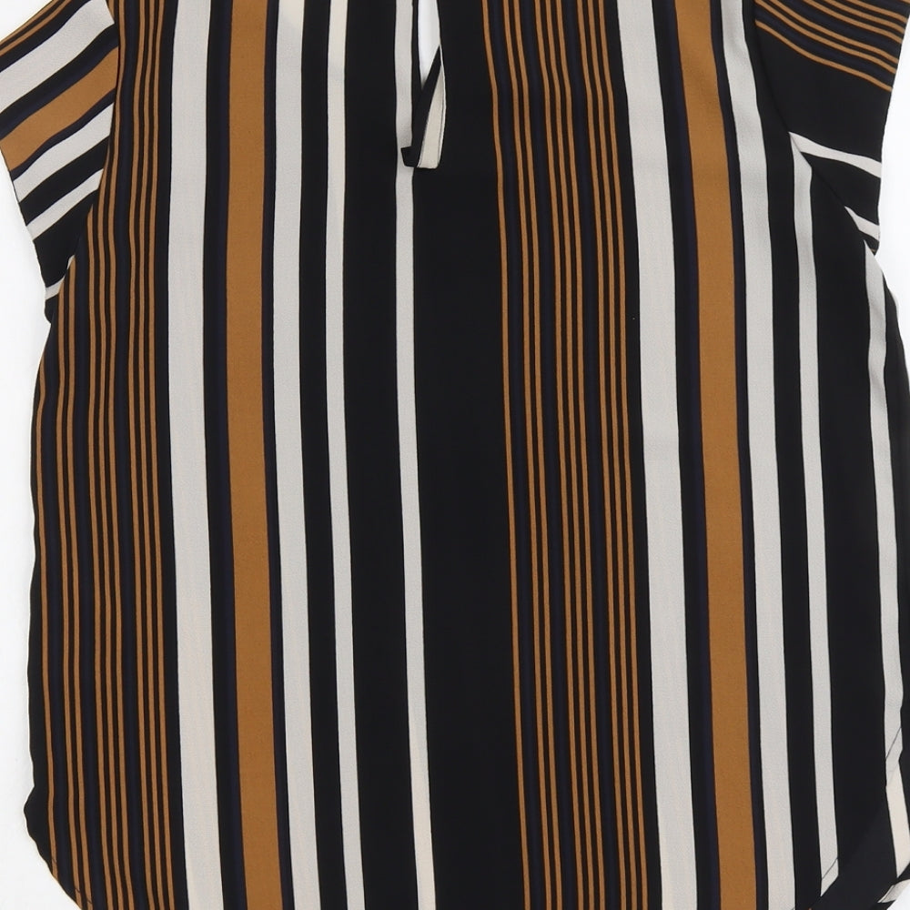 Only Womens Multicoloured Striped Polyester Basic Blouse Size 8 Round Neck