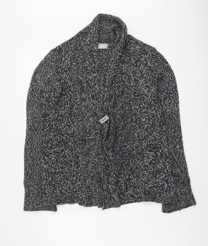 Wallis Womens Grey V-Neck Acrylic Cardigan Jumper Size S