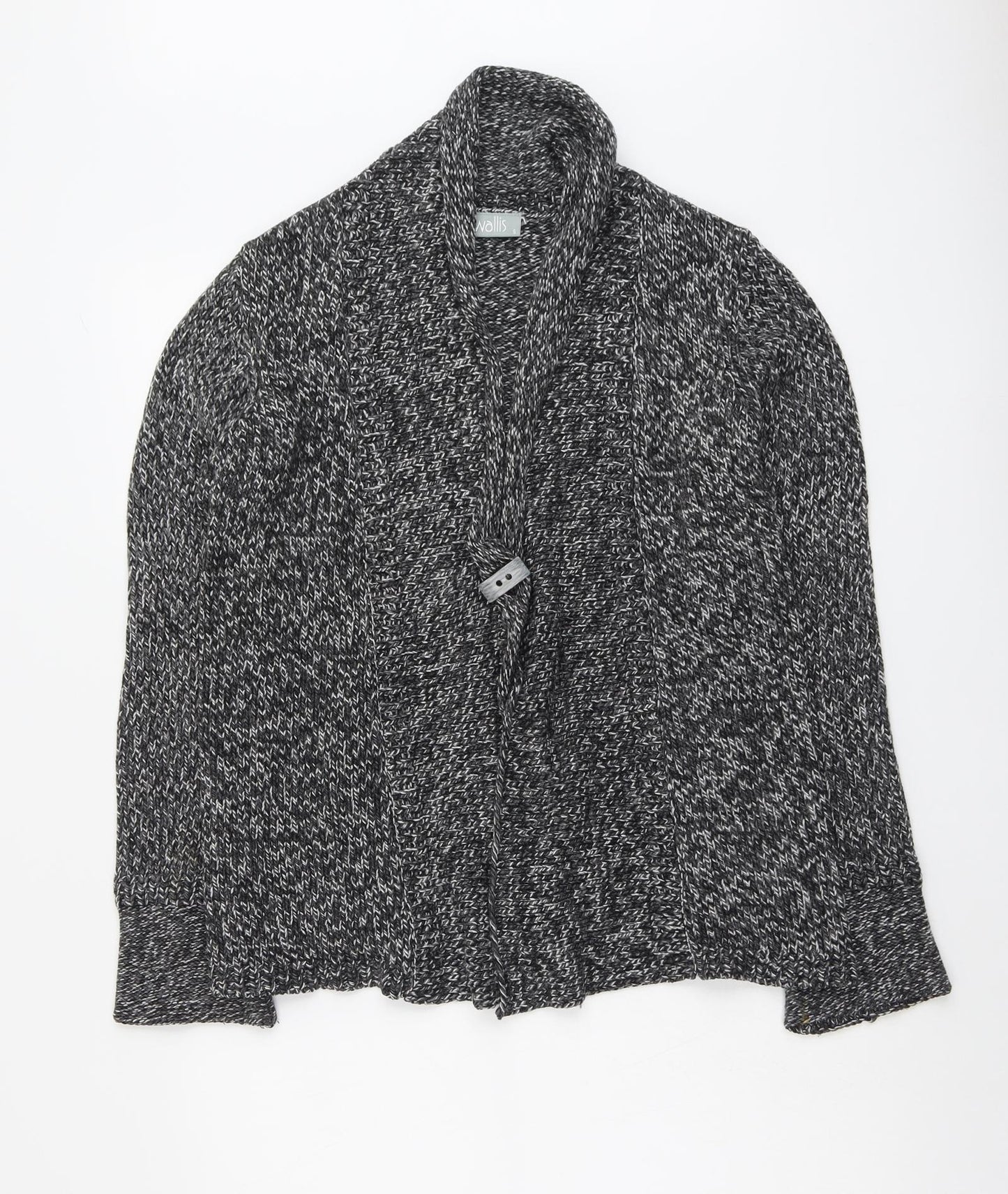 Wallis Womens Grey V-Neck Acrylic Cardigan Jumper Size S