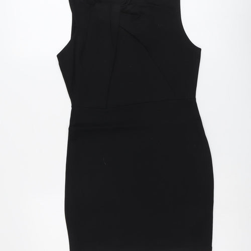 Topshop Womens Black Viscose Shift Size 10 Round Neck Pullover