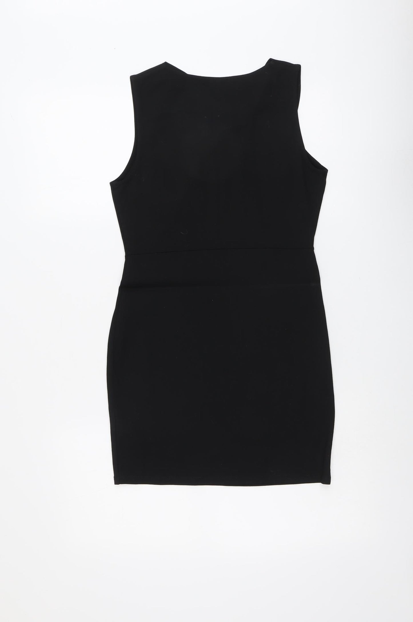 Topshop Womens Black Viscose Shift Size 10 Round Neck Pullover