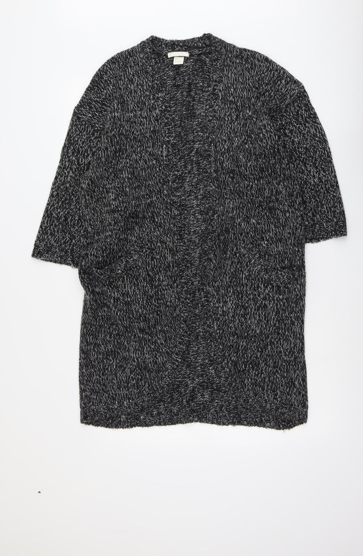 H&M Womens Grey V-Neck Acrylic Cardigan Jumper Size S