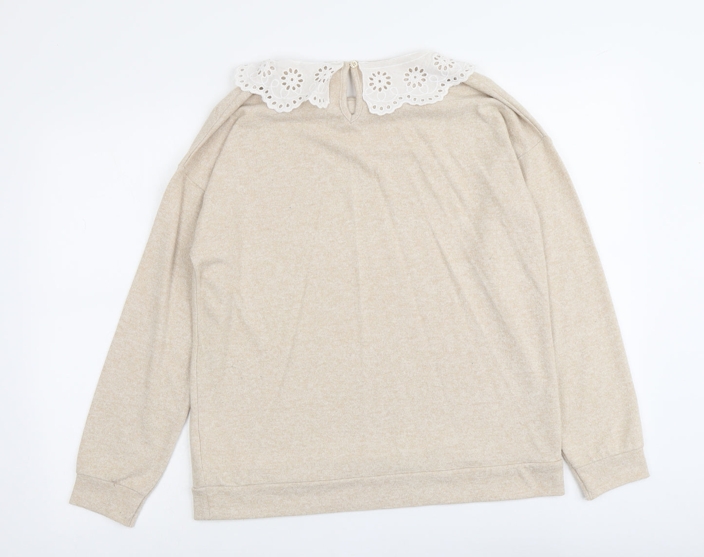 Papaya Womens Pink Collared Polyester Pullover Jumper Size 8