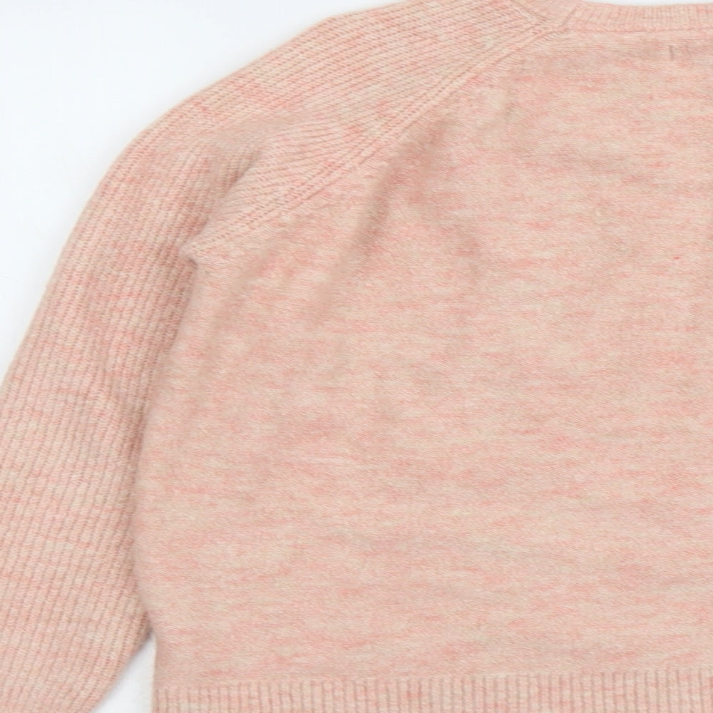 Papaya Womens Pink Round Neck Acrylic Pullover Jumper Size L